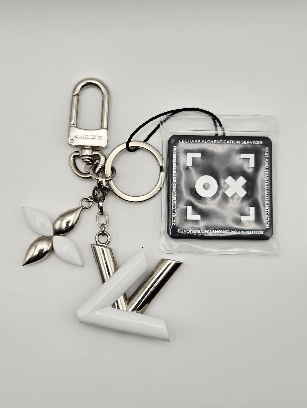 Louis Vuitton White & Silver Keychain Bag Charm